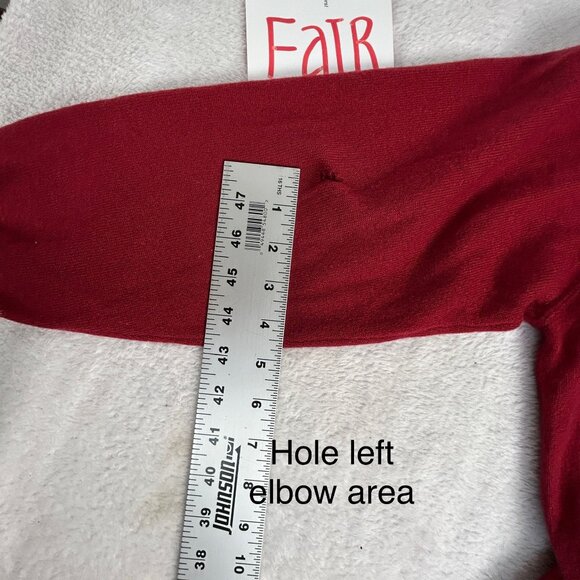 L Pure 2-Ply Cashmere Mens Crew Neck Sweater Red Long Sleeve Pullover Soft Cozy - Picture 8 of 8